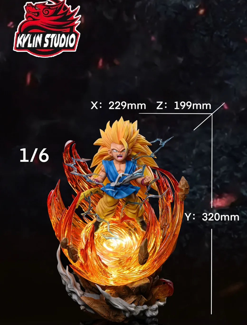 1/6 & 1/4 Scale Childhood Super Saiyan 3 Son Goku - Dragon Ball Resin Statue - Kylin Studio