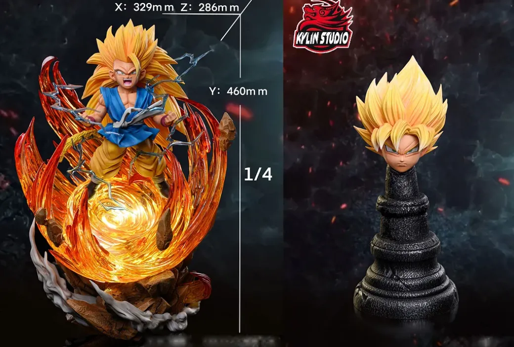 1/6 & 1/4 Scale Childhood Super Saiyan 3 Son Goku - Dragon Ball Resin Statue - Kylin Studio