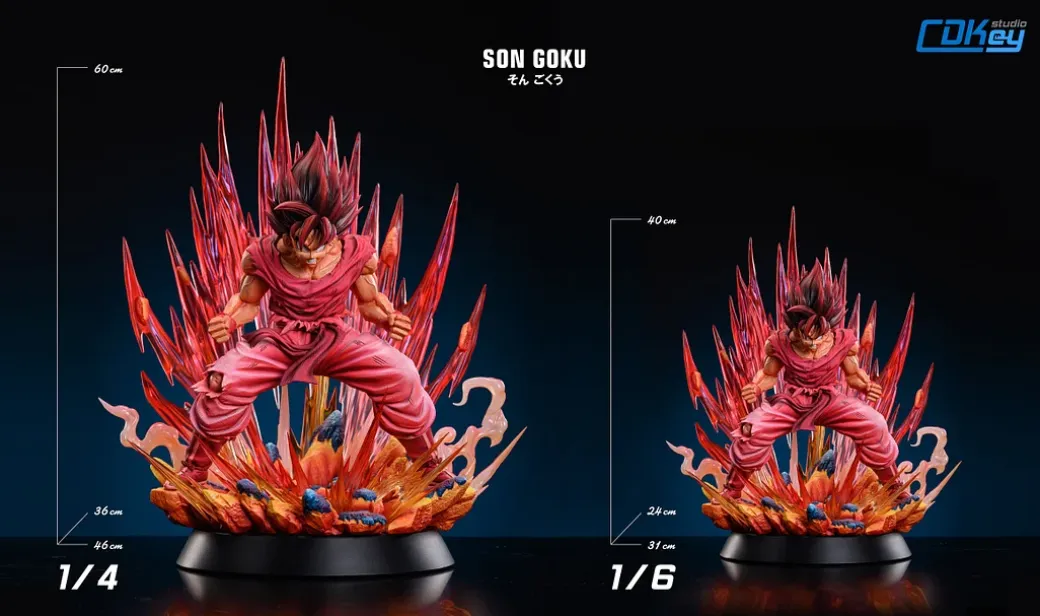 1/6 & 1/4 Scale Kaio-ken Son Goku - Dragon Ball Resin Statue - CDKey Studios