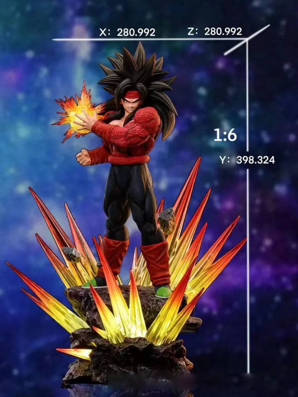 1/6 & 1/4 Scale Super Saiyan 4 Bardock with LED - Dragon Ball Resin Statue - Kylin Studio