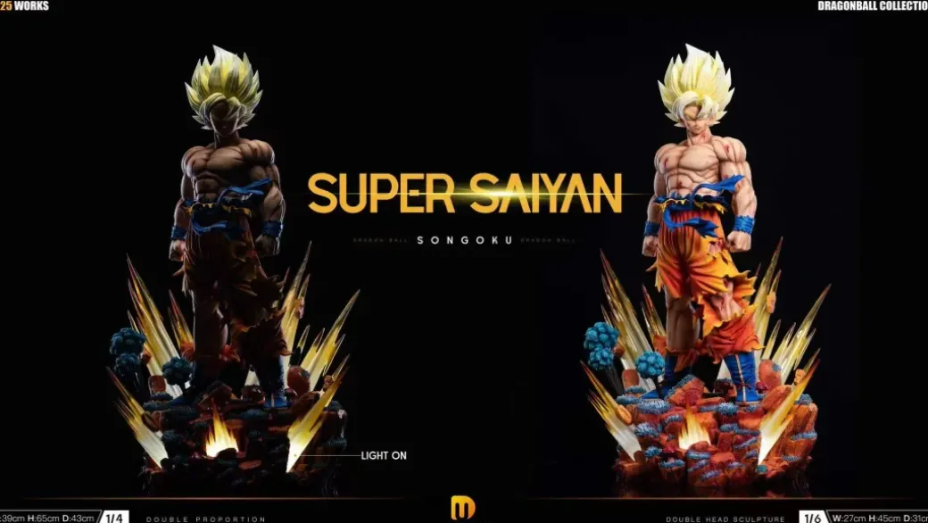 1/6 & 1/4 Scale Super Saiyan 1 Son Goku 2.0 with LED - Dragon Ball Resin Statue - Du-Studio