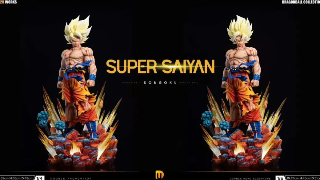 1/6 & 1/4 Scale Super Saiyan 1 Son Goku 2.0 with LED - Dragon Ball Resin Statue - Du-Studio