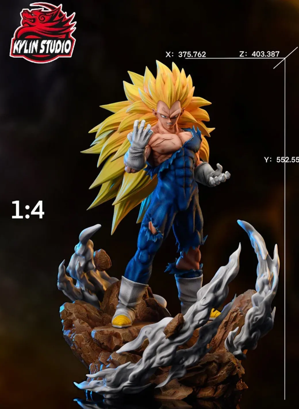 1/6 & 1/4 Scale Super Saiyan 3 Son Goku & Vegeta - Dragon Ball Resin Statue - Kylin Studio