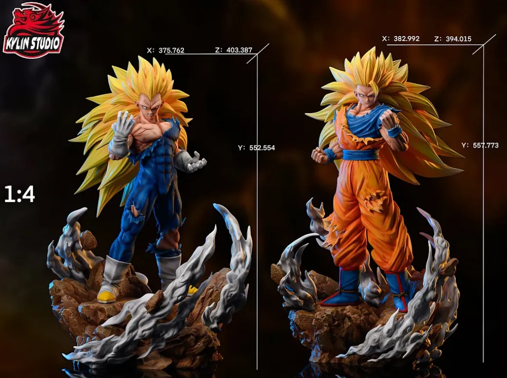 1/6 & 1/4 Scale Super Saiyan 3 Son Goku & Vegeta - Dragon Ball Resin Statue - Kylin Studio