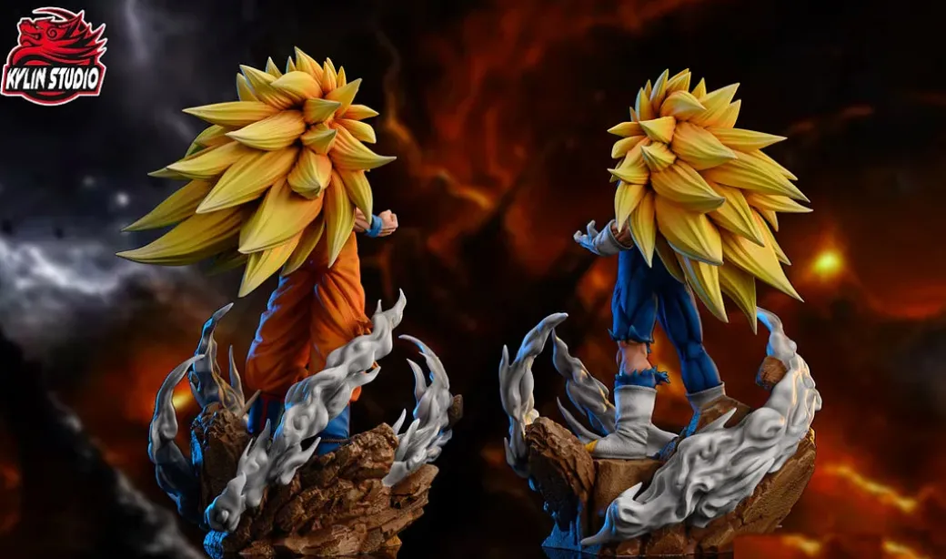 1/6 & 1/4 Scale Super Saiyan 3 Son Goku & Vegeta - Dragon Ball Resin Statue - Kylin Studio