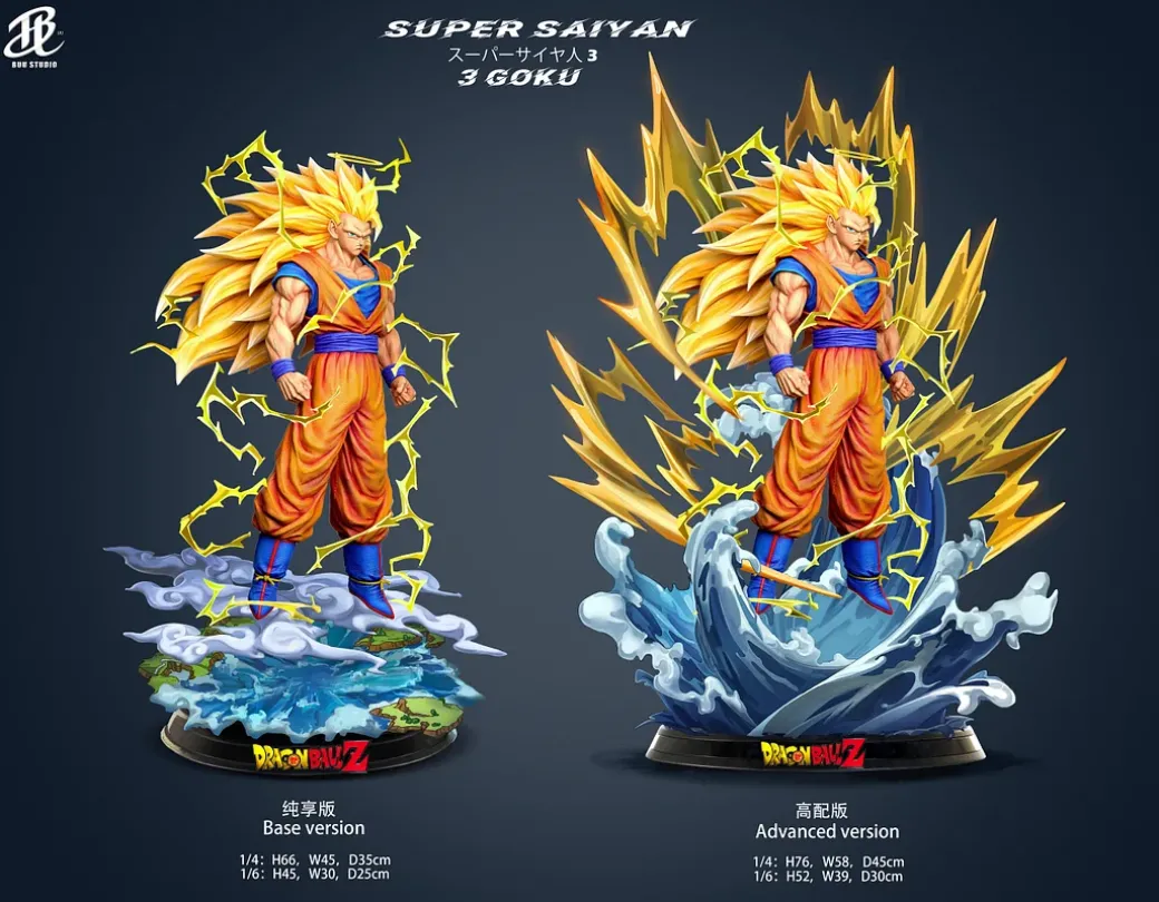 1/6 & 1/4 Scale Super Saiyan 3 Son Goku with LED - Dragon Ball Resin Statue - BUU Studios