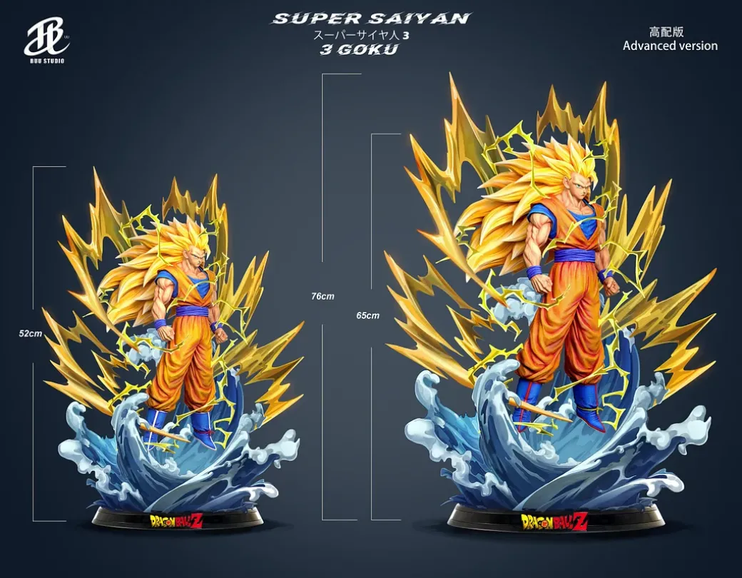 1/6 & 1/4 Scale Super Saiyan 3 Son Goku with LED - Dragon Ball Resin Statue - BUU Studios