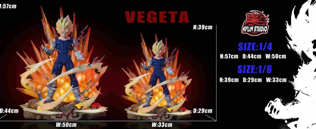 1/6 & 1/4 Scale Vegeta with LED - Dragon Ball Resin Statue - Kylin Studio
