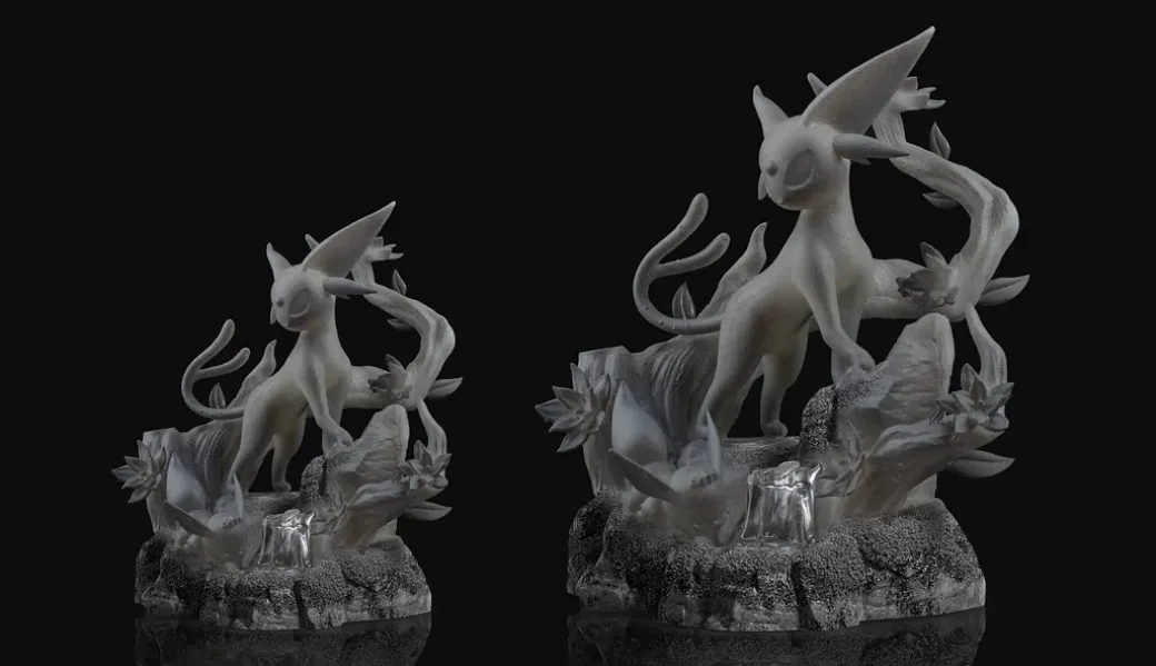 1/20 & 1/15 Scale World Zukan Evolution of Espeon Set with LED - Pokemon Resin Statue - SK Studios