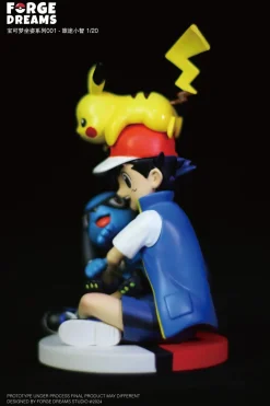 1/20 & 1/8 Scale World Zukan Journey Ash Ketchum & Pikachu & Riolu - Pokemon Resin Statue - Forge Dreams Studio