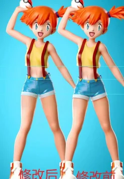 1/20 & 1/8 Scale World Zukan Misty & Psyduck - Pokemon Resin Statue - STS Studio