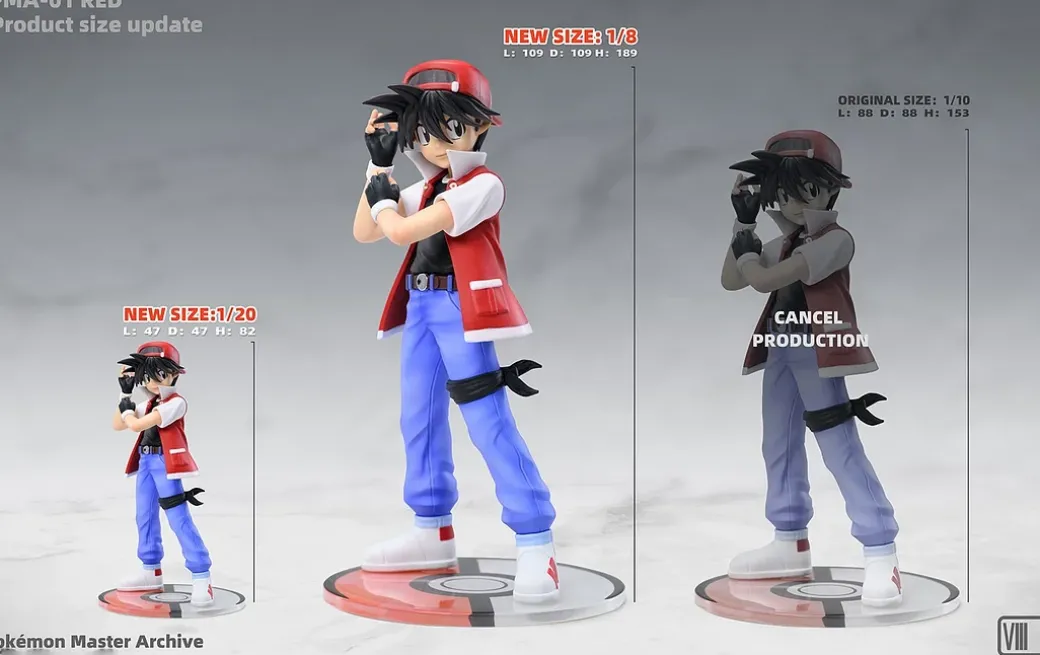 1/20 & 1/8 Scale World Zukan Red - Pokemon Statue - V3 FANARTS Studios