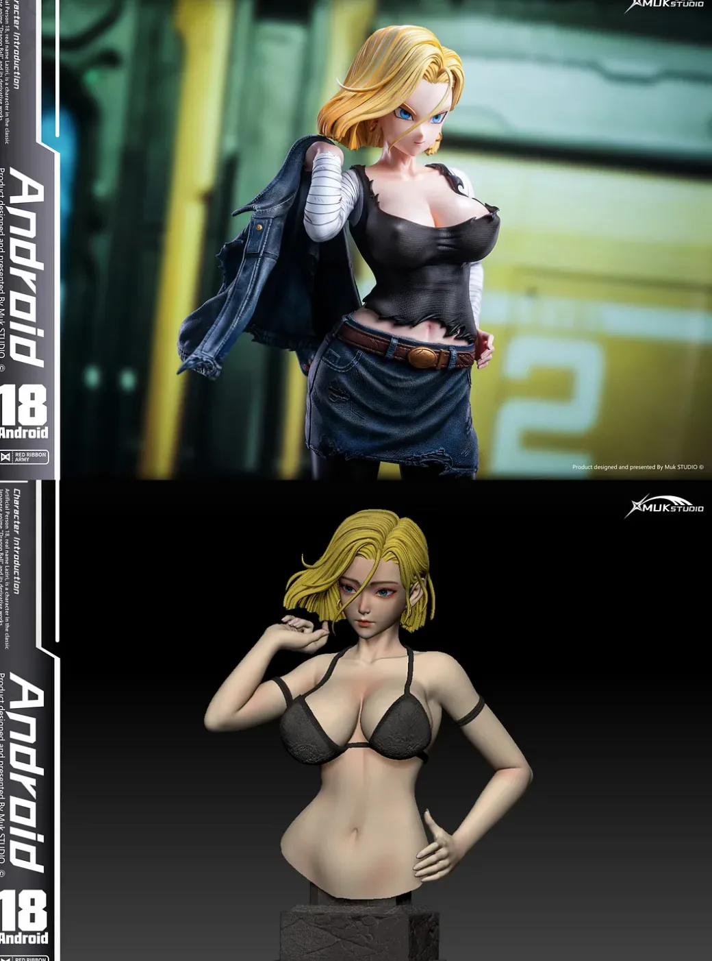 1/4 Scale Android 18 with LED - Dragon Ball Resin Statue - MUK Studio