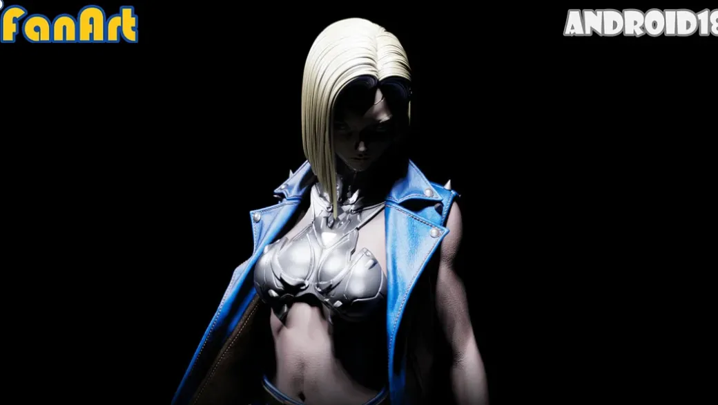 1/3 Scale Cyberpunk Ver Android 18 with LED - Dragon Ball Resin Statue - FanArt Studio