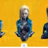 1/1 Scale Cyberpunk XVIII Ver. Android 18 Bust Statue with LED - Dragon Ball Resin Statue - 1/1 Studio