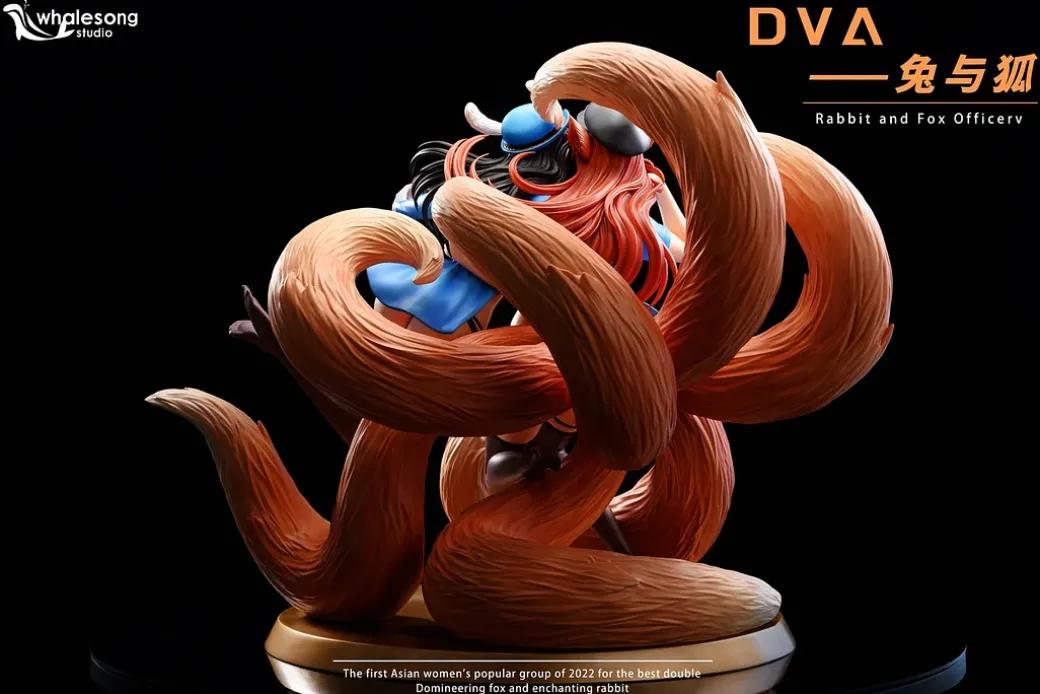 1/4 Scale D.Va & The Nine-Tailed Fox Ahri - Overwatch League of Legends Resin Statue - Whale Song Studios