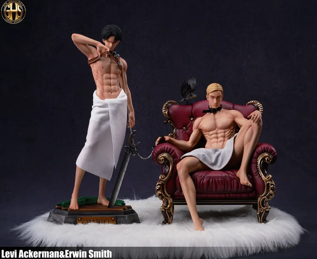 1/6 Scale Eren Yeager & Levi Ackerman - Attack on Titan Resin Statue - Ghost Studios