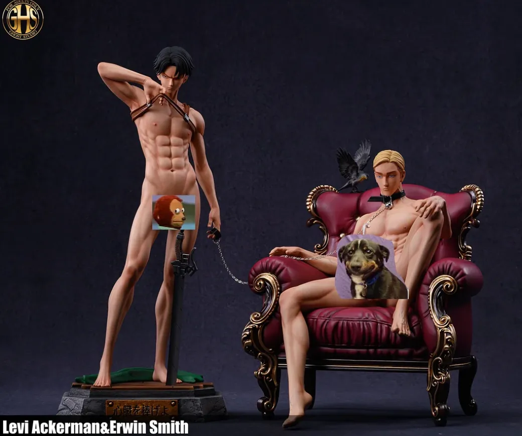 1/6 Scale Eren Yeager & Levi Ackerman - Attack on Titan Resin Statue - Ghost Studios