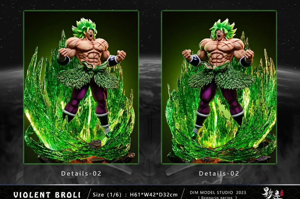 1/6 Scale Fearsome Rampage Legendary Super Saiyan Broly with LED - Dragon Ball Resin Statue - D-M Studios