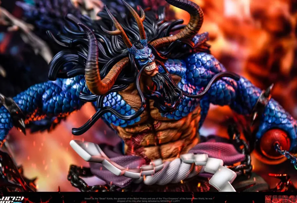1/6 Scale Four Emperors Beast Form Kaido with LED - ONE PIECE Resin Statue - LuckyDog Studio