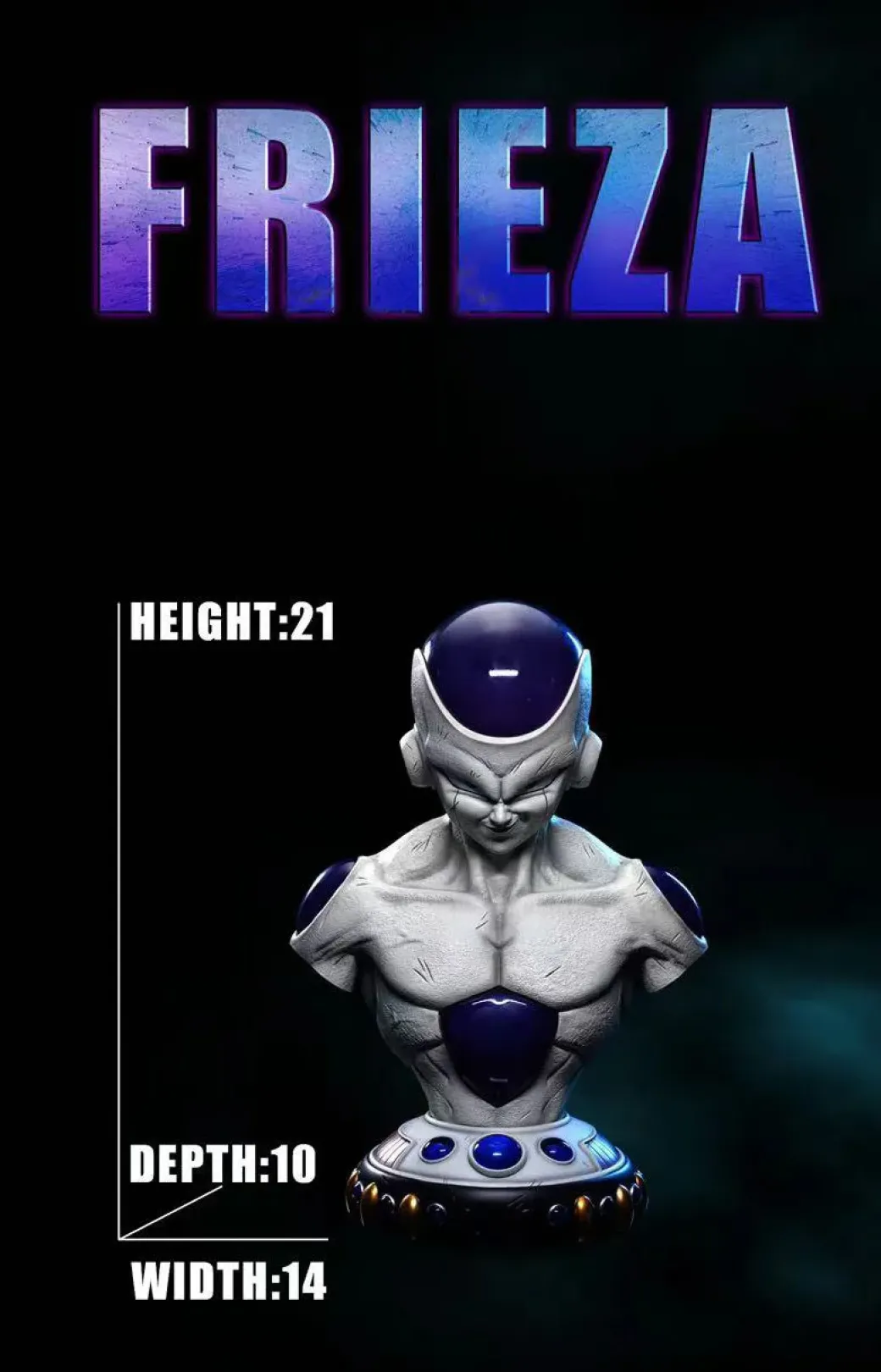 1/4 Scale Frieza Bust Statue - Dragon Ball Resin Statue - Mountains and Seas Studios