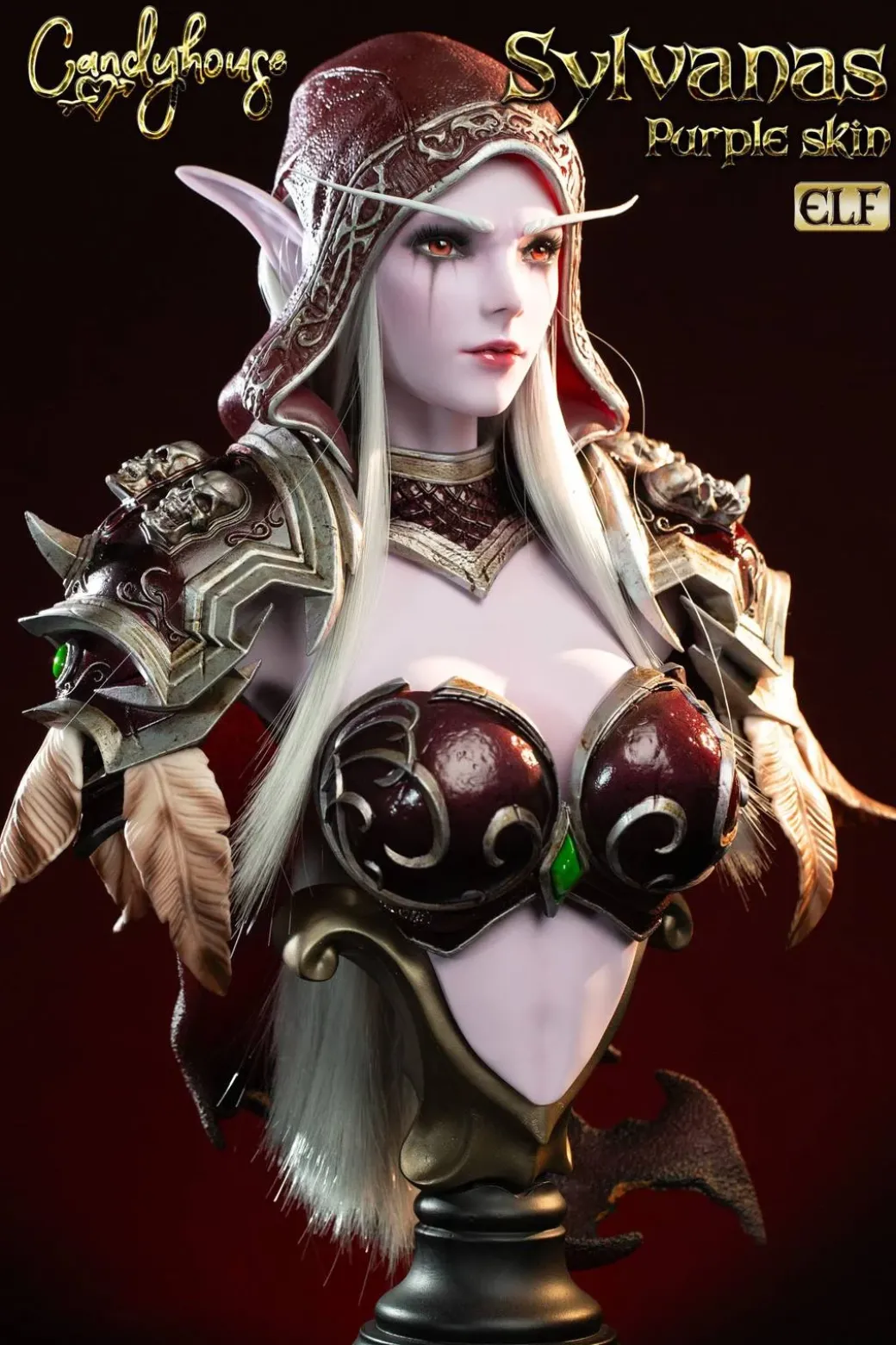 1/3 Scale Lady Sylvanas Windrunner Bust Statue - World of Warcraft Resin Statue - CandyHouse Studio