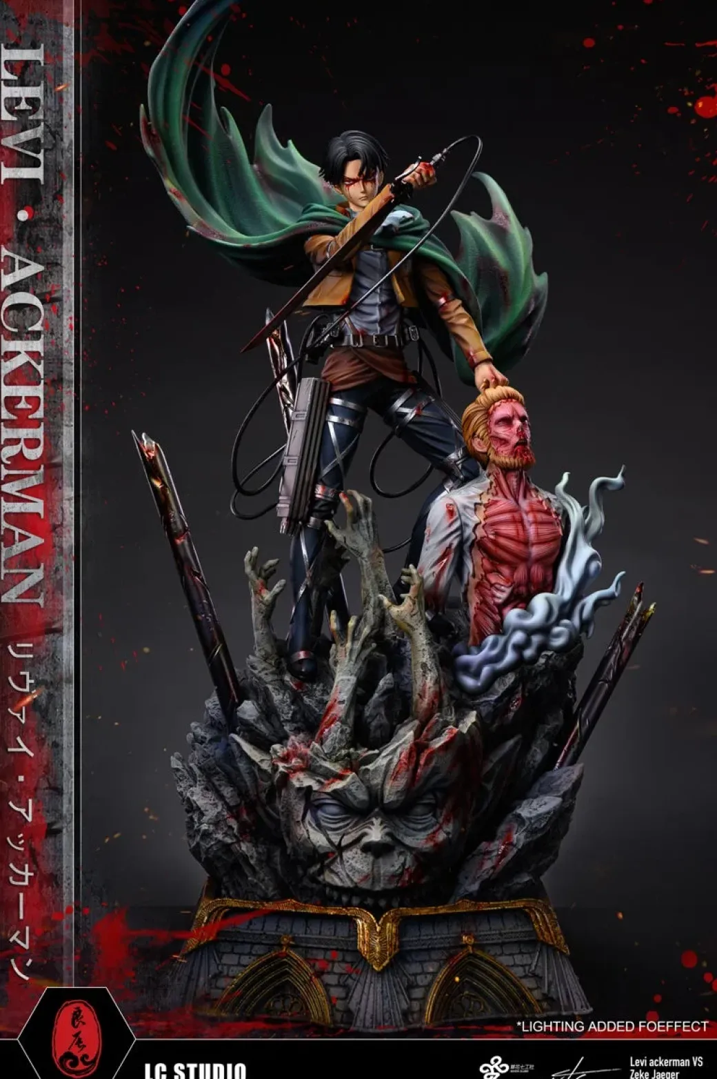 1/6 Scale Levi Ackerman carrying Zeke Yeager - Attack On Titan Resin Statue - LC-Studios