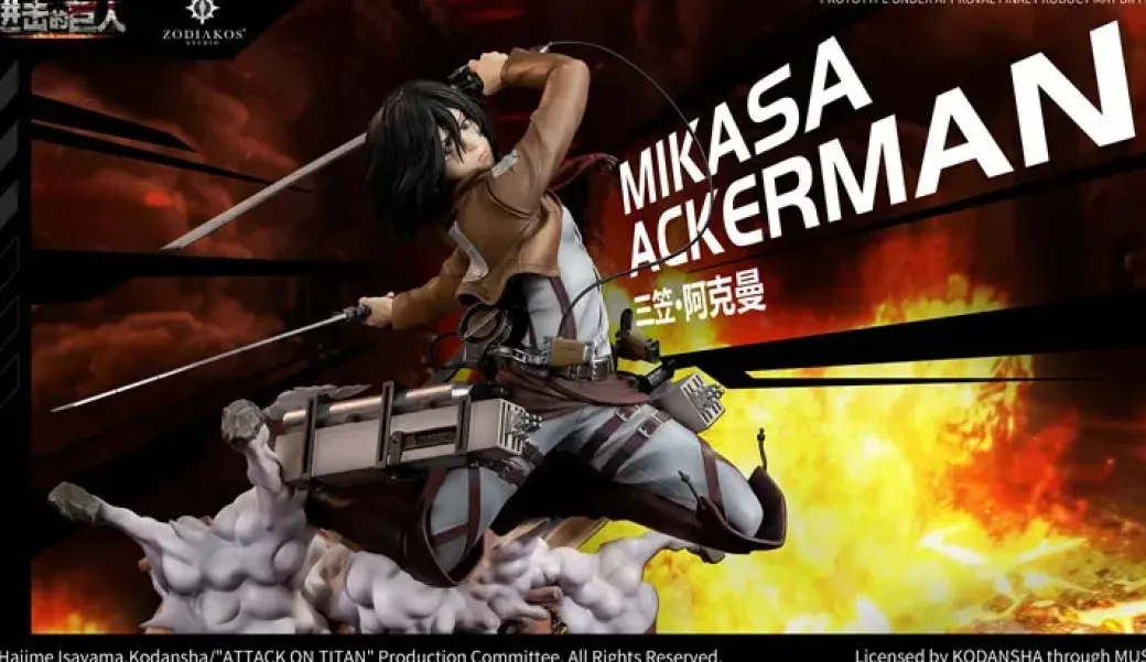 1/6 Scale Licensed Mikasa Ackerman - Attack on Titan Resin Statue - Zodiakos Studios