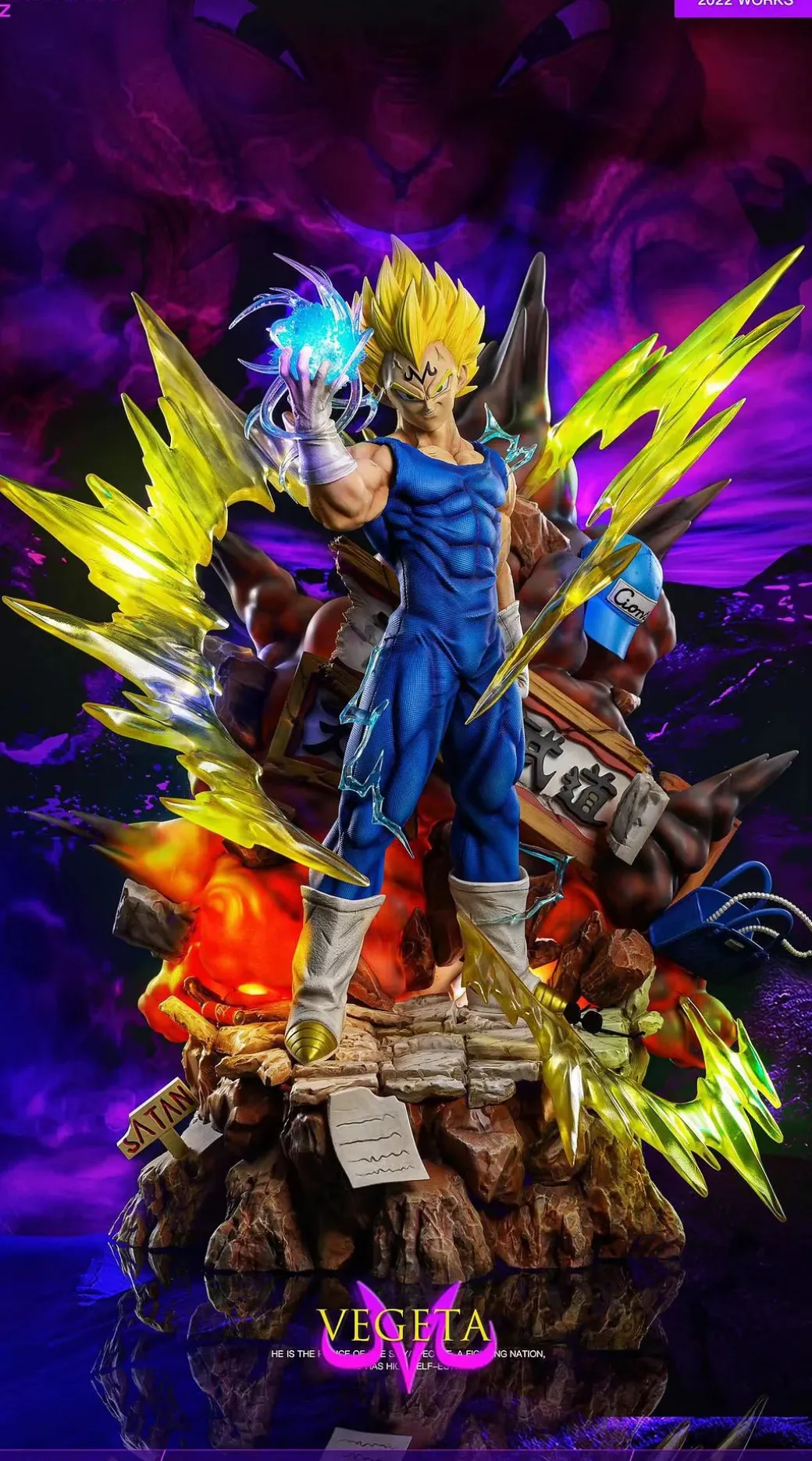 1/6 Scale Majin Vegeta with LED - Dragon Ball Resin Statue - Du-Studio