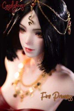 1/3 Scale Movable Fire Princess Bust Statue - Original Design Resin Statue - CandyHouse Studio