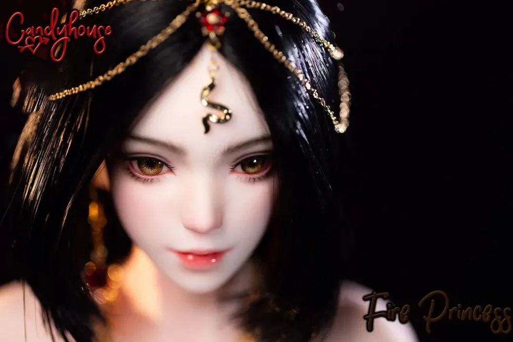 1/3 Scale Movable Fire Princess Bust Statue - Original Design Resin Statue - CandyHouse Studio