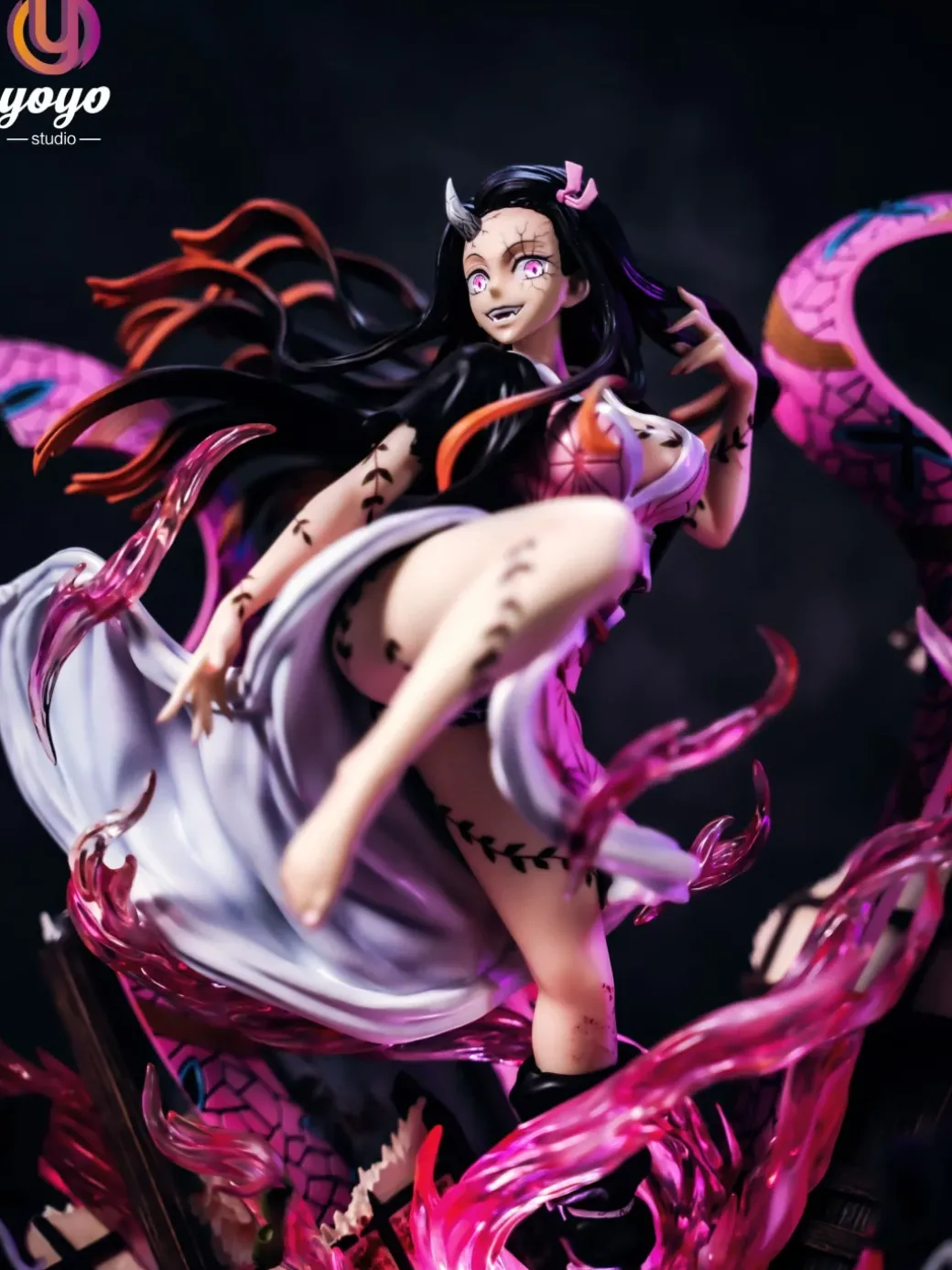 1/6 Scale Nezuko Fully Awakened Form & Crying Little Nezuko - Demon Slayer: Kimetsu no Yaiba Resin Statue - YOYO-Studios