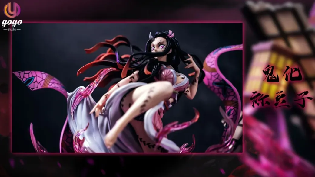 1/6 Scale Nezuko Fully Awakened Form & Crying Little Nezuko - Demon Slayer: Kimetsu no Yaiba Resin Statue - YOYO-Studios
