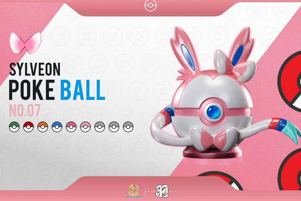 1/1 Scale Poke Ball Series 007 Sylveon Poke Ball - Pokemon Resin Statue - Wing Studio