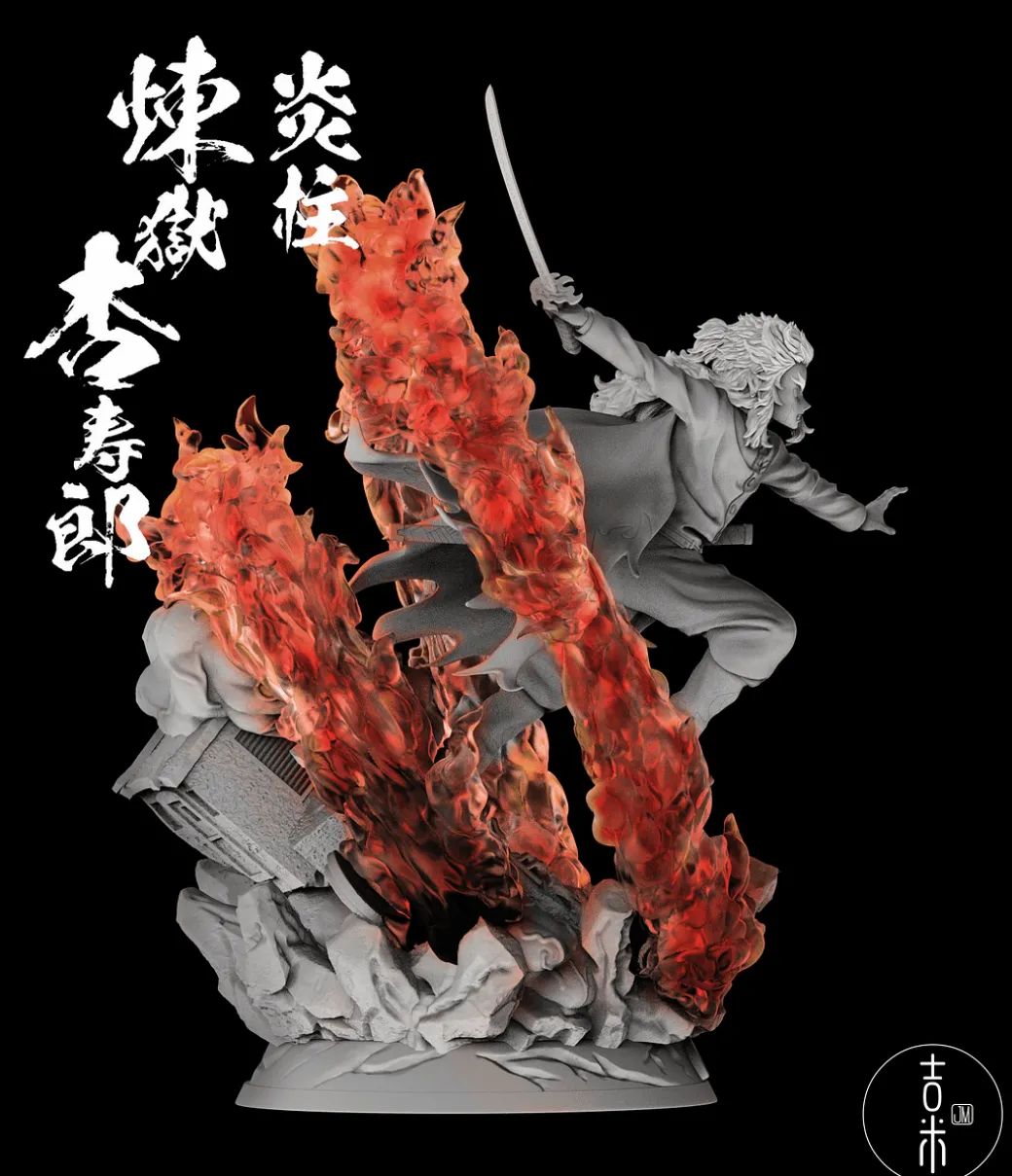 1/6 Scale Rengoku Kyoujurou with LED - Demon Slayer: Kimetsu no Yaiba Resin Statue - JM Studios