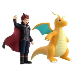1/20 Scale Second Edition World Zukan Kanto Region Lance & Dragonite - Pokemon Official Statue - BANDAI SHOKUGAN