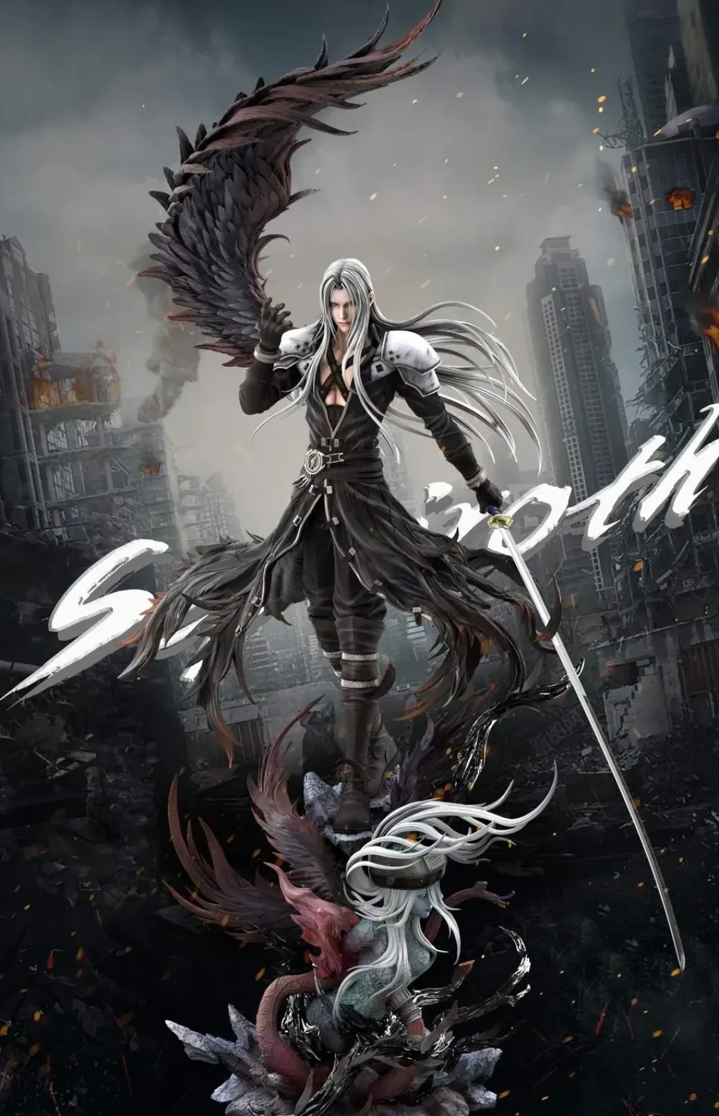 1/6 Scale Sephiroth - (FF7) Final Fantasy VII Resin Statue - Hunter Fan Studios