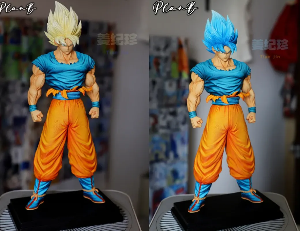1/6 Scale Super Saiyan 4 & Super Saiyan Son Goku - Dragon Ball Resin Statue - PlanB Studio