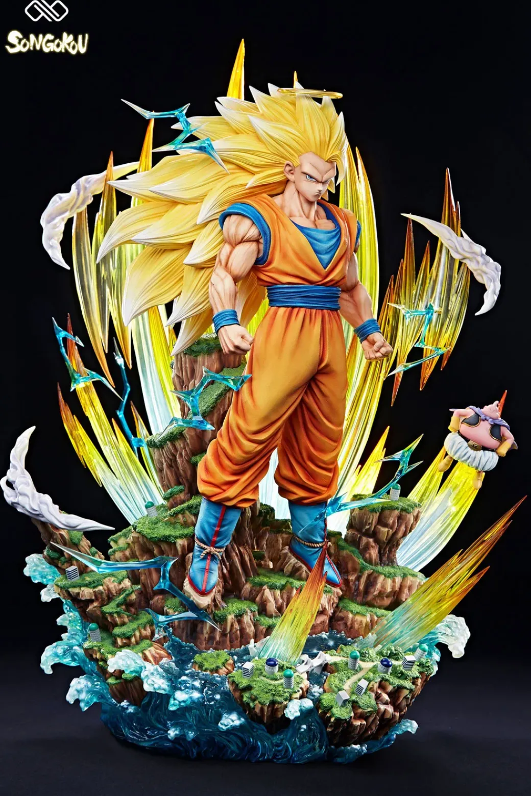 1/4 Scale Super Saiyan 3 Son Goku with LED - Dragon Ball Resin Statue - Unlimited Studios