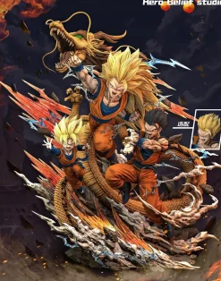 1/6 Scale Super Saiyan 3 Son Goku & Son Gohan & Son Goten - Dragon Ball Resin Statue - Hero Belief Studios