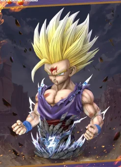 1/1 Scale Super Saiyan 2 Son Gohan Bust Statue with LED & Sound - Dragon Ball Z Resin Statue - Hero Belief Studios