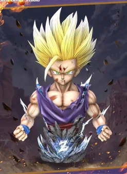 1/1 Scale Super Saiyan 2 Son Gohan Bust Statue with LED & Sound - Dragon Ball Z Resin Statue - Hero Belief Studios