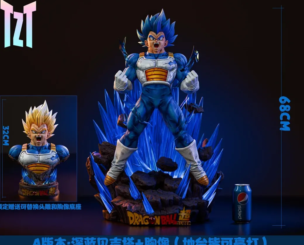 1/3 Scale Super Saiyan Blue Vegeta with LED - Dragon Ball Resin Statue - TZT Studio