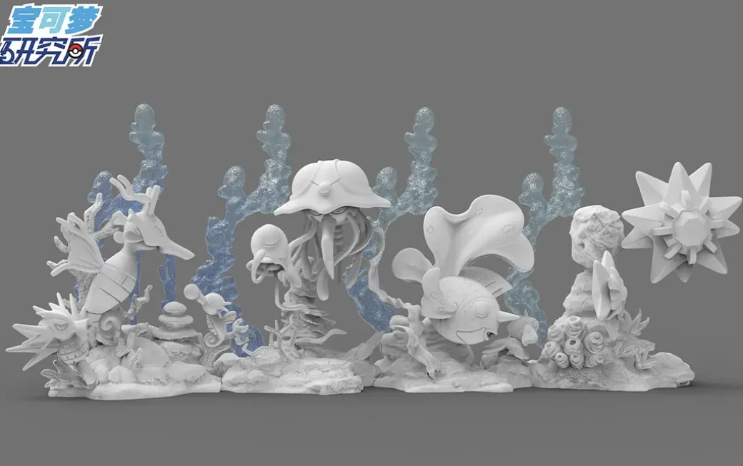 1/40 Scale Tentacruel Set Zukan - Pokemon Resin Statue - PL Studios