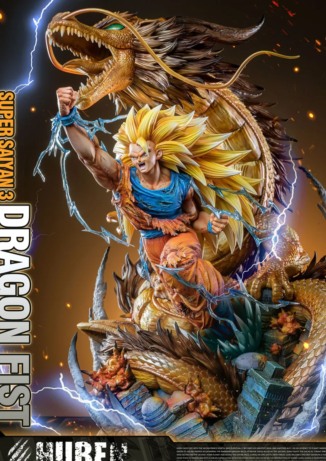 1/6 Scale Theatrical Ver. Dragon Fist Super Saiyan 3 Son Goku - Dragon Ball Resin Statue - HuBen Studios