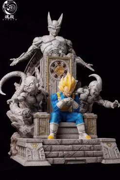 1/4 Scale Throne Super Saiyan Vegeta with LED - Dragon Ball Resin Statue - HunDian Studios