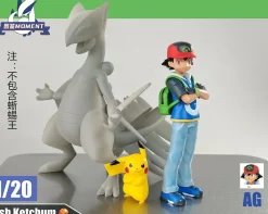 1/20 Scale World Zukan Ash Ketchum with Backpack & Pikachu - Pokemon Resin Statue - Tujian MOMENT Studios