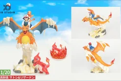 1/20 Scale World Zukan Ash Ketchum & Evolution of Charizard Set - Pokemon Statue - XO Studio