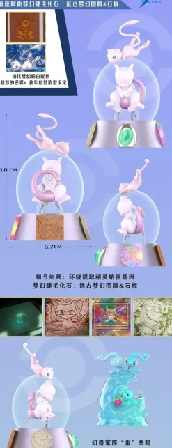1/20 Scale World Zukan Blaine & Mewtwo & Mew & Meowth - Pokemon Resin Statue - QN Studios