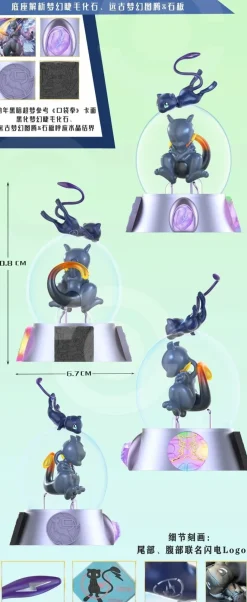 1/20 Scale World Zukan Blaine & Mewtwo & Mew & Meowth - Pokemon Resin Statue - QN Studios